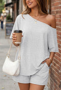 Grey off the shoulder set