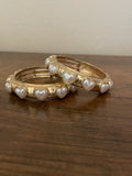 Gold pearl Heart Bangle
