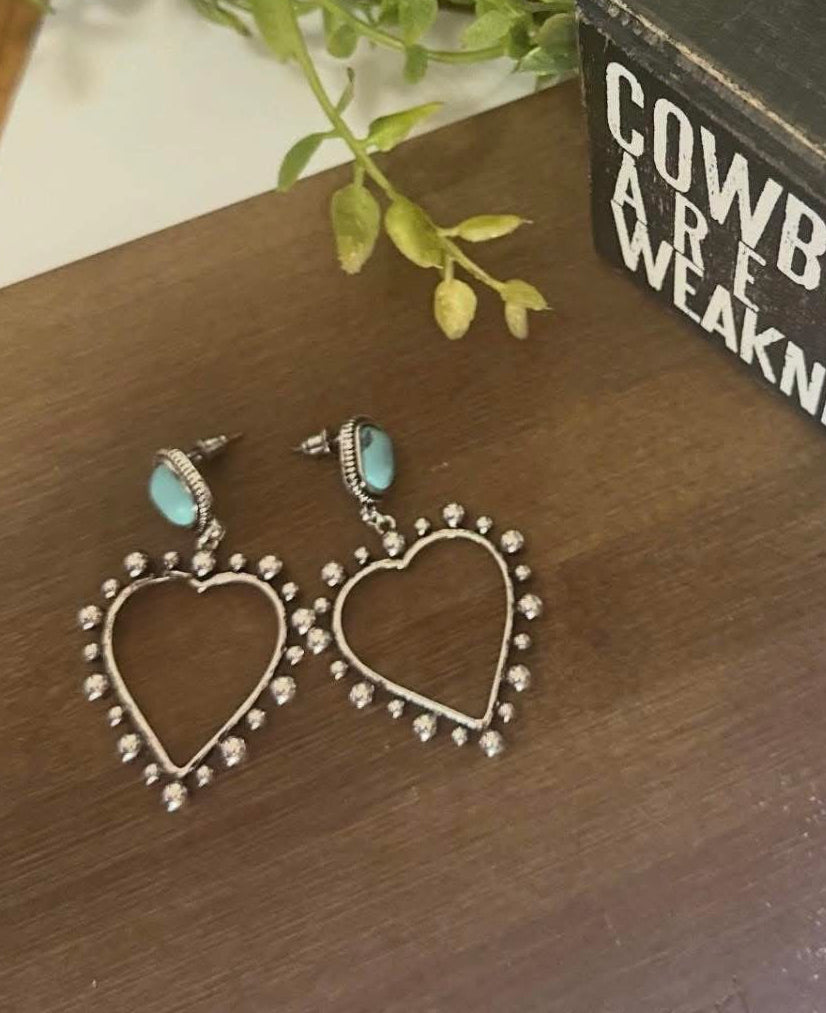 Silver heart earrings