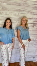 Polka Dot Barrel Jeans Pink